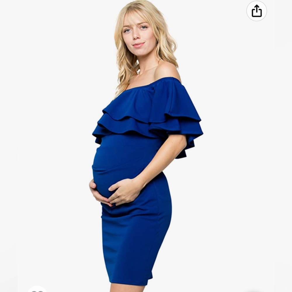 Maternity dress royal blue worn 1x